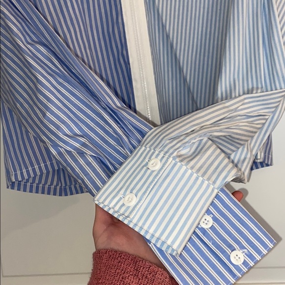 NWT Zip Up Two-Toned Dress Shirt - Picture 3 of 4